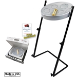 Panyard W1158 Jumbie Jam Kit with Metal Z-Stand (G-Major) Silver Pan